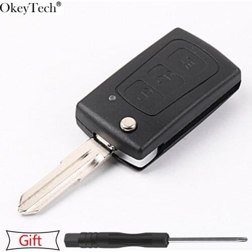 Okeytech Flip Remote Key Case for GREAT WALL HAVAL HOVER H3 HAVAL H5 3 Buttons Uncut Brass Blade Replace Remote Key Shell
