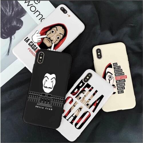 Spain Hit TV Show La casa de papel Case For iPhone 11 12 Pro XS Max Mini Matte Bag For iPhone XR 7 8 X 5 6 Plus Silicone Carcasa