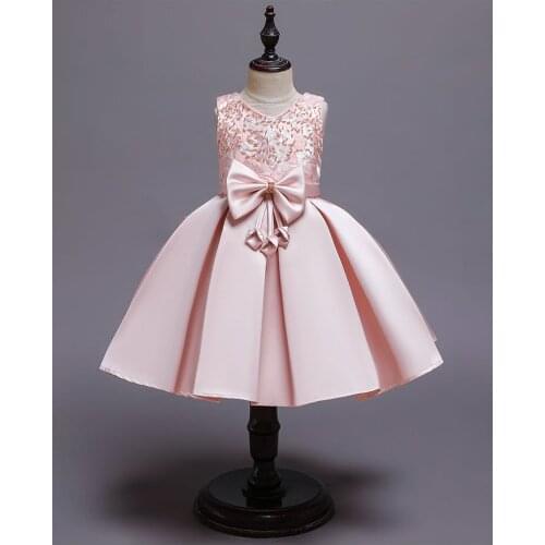 Childrens Dress Four-color Beaded Bowknot Dress Girls Party Show Dress Pettiskirt Christmas New Year Princess Dress 3-12 Years