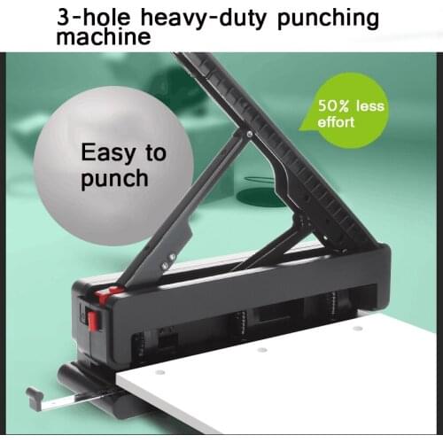 3-Hole Heavy-Duty Punching Machine Office Stationery Punching Machine Three-Hole 40 Sheets 80mm Hole Spacing Puncher