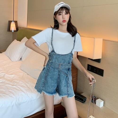 Womens Wide Leg Jeans Shorts for Korean Fashion Trends Overalls Teenage Denim Streetwear High Waisted Booty Sexy Female Clothing