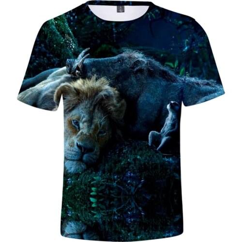 The Lion King 3D T-shirt Men Women Summer Short Sleeve 3D Print The Lion King T shirts Hip Hop Fashion Tops Men Clothing
