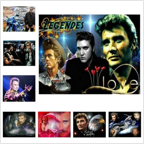 5D DIY Full square Round Diamond Painting Diamond Embroidery Mosaic Rhinestones pictures Johnny Hallyday Home Decoration WG793