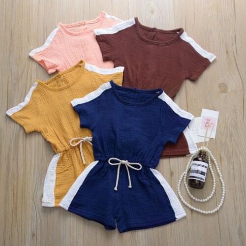 Kids clothing kids jumpsuit summer casual stitching color jumpsuit pants harem jumpsuit