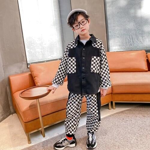 Black Spring Autumn Boys Clothing Suits Coat + Pants 2pcs/Set Kids Jacket Teenager Sport Tracksuit High Quality