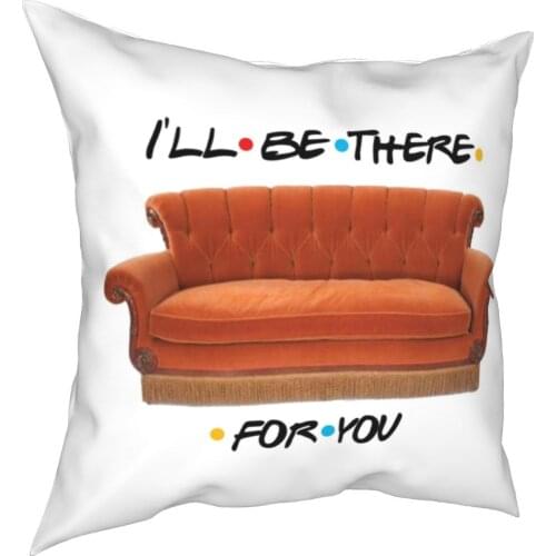 Central Perk Sofa Square Pillow Cases Friends Tv Show I'll be Here for You Cushion Cover Decor Pillowcase for Sofa 45*45cm