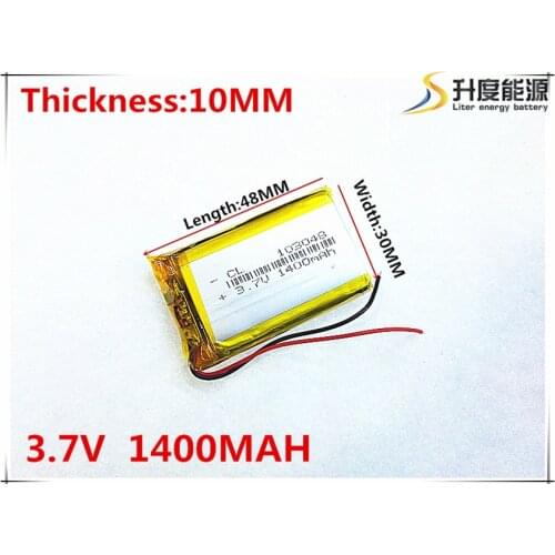Li-po 3.7V 1400mAh 103048 Lithium Polymer Li-Po li ion Rechargeable Battery cells For Mp3 MP4 MP5 GPS