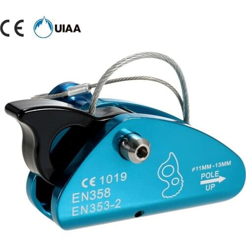 Lixada Outdoor Tool Rope Grab Rock Climbing Fall Protection Rescue Rope Grab with Spring Tensioned Pin Easy Rope Installation