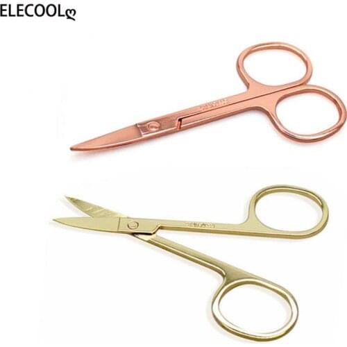 ELECOOL Color Stainless Steel Small Nail Tool Eyebrow Nose Hair Scissors Cut Manicure Facial Trimming Tweezer Makeup Beauty Tool