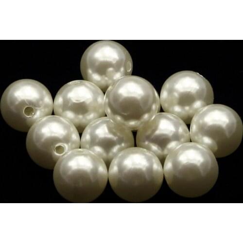 MHS.SUN Loose 3mm-30mm Raindom Pearl White Color ABS Round Plastic Imitation Pearl Beads for Jewelry&Garment Art Decoration