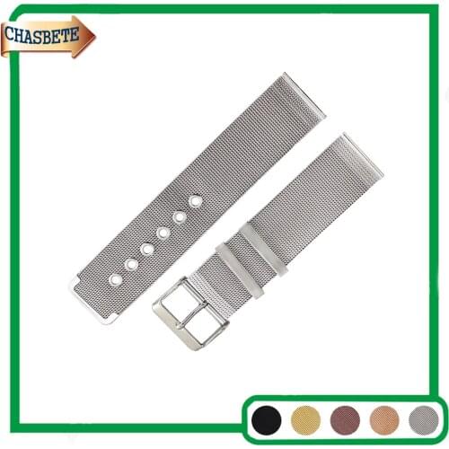Milanese Stainless Steel Watch Band for Fossil Watchband 20mm 22mm Metal Strap Belt Wrist Loop Bracelet Men Women Black Silver