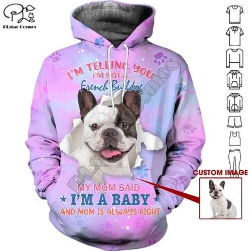 PLstar Cosmos Cute French Bulldog 3D Printed Animal Hoodies Sweatshirts Zip Hooded For Men And Women Casual Streetwear Style-F07
