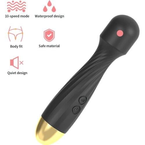 Mini Portable 10 speed AV Stick Strong Vibrator Rechargeable Waterproof Clitoris Stimulator G-Spot Massage Sex Toys for Women