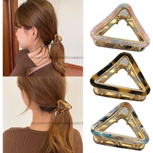 Fashion Leopard Triangle Hair Clips for Women Girls Hair Claw Chic Barrettes Claw Crab Hairpins Acetate Hair Accessories