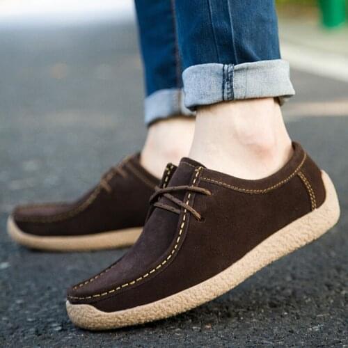 Mens Leather shoes outdoor Comfortable Business Shoes for Men Mens Driving Shoes lace up Flat Heel Rubber Sole Shoes men