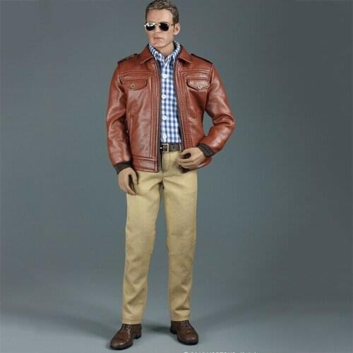 VORTOYS V1017 1/6 scale male vintage leather jacket clothing model for 12 inch action figure body