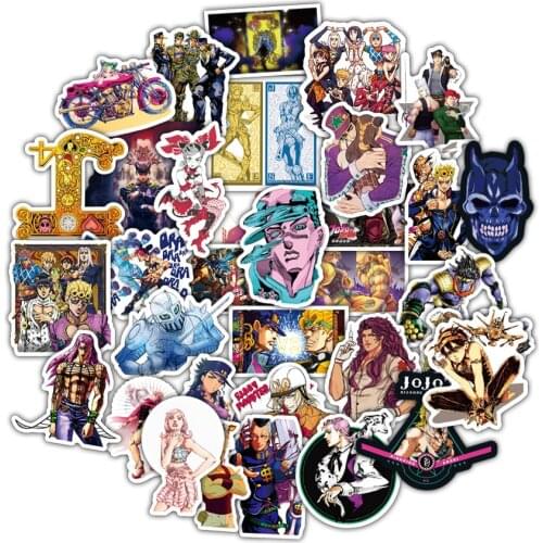 50Pcs JJBA stickers Jo Bizarre Adventure Stickers Waterproof Stickers Jonathan Joestar Joseph Kujo Jotaro for Water Bottle Decal
