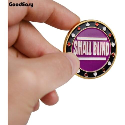 New Poker Cards Guard Protector Metal Token Coin with Plastic Cover Texas Poker Chip Coin Dealer Button SMALL BLIND