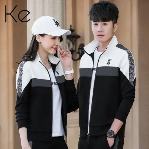 KE new unisex sports suit spring and autumn 2021 running casual sportswear sweater suit men women cotton three-piece suit