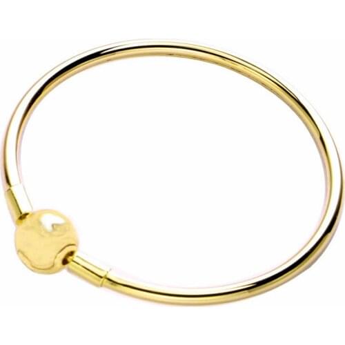 Original Gold Color Ball Clasp Clip Suitable Smooth Bracelet Bangle Fit 925 Sterling Silver Bead Charm Diy Fine Jewelry