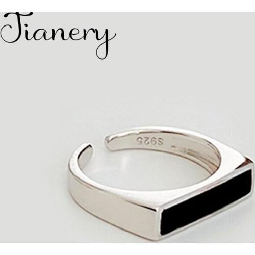 Charming Open Black Ring for Women Vintage Boho Party Rings Gothic Punk Jewelry Gifts for Girls 2021