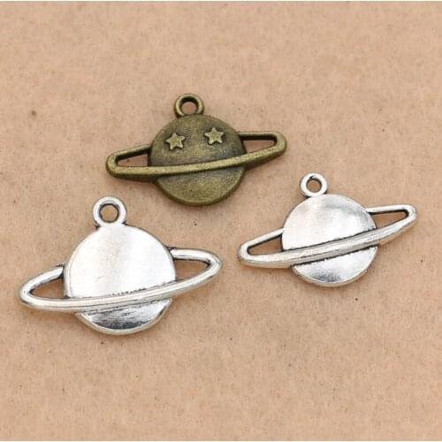 10pcs Planet Star Charms Pendants for Jewelry Making Tibetan Silver Plated Jewelry Findings DIY Handmade 15x22mm