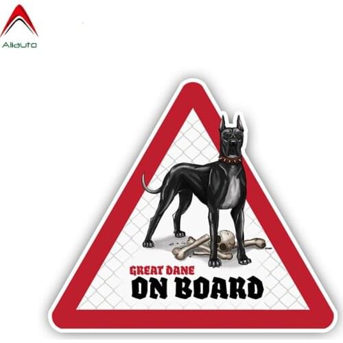 Aliauto Pet Dog Car Stickers Great Dane on Board Warning Sign Humorous Waterproof Vinyl Decals Automobiles Accessories,12cm*10cm