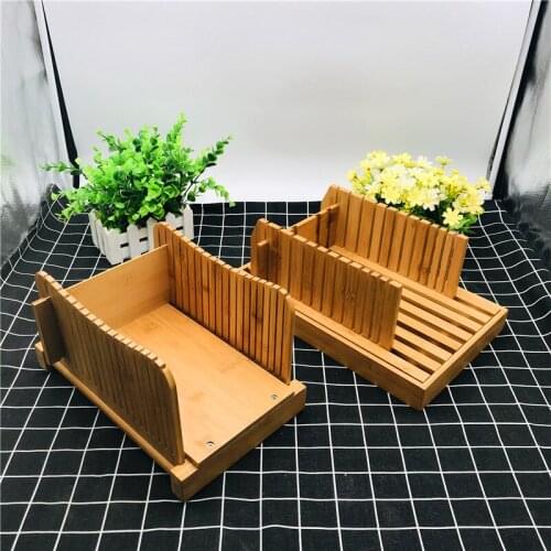 Rectangle Bamboo Bread Cutting Board Plate Chopping Block Household Kitchenware Breakfast Bread Slices Adjustment Folding