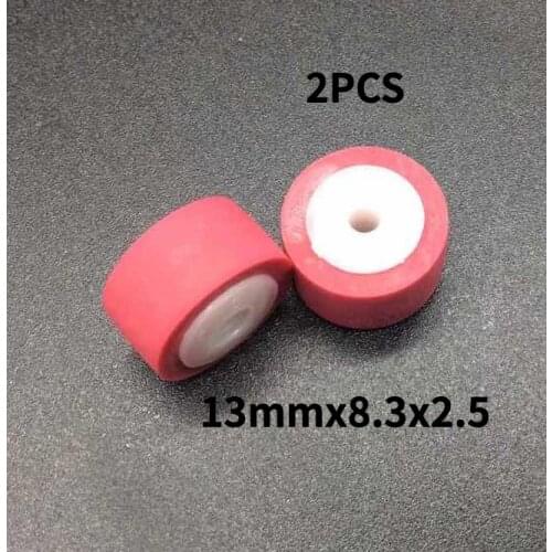 2pcs 13mmx8.3x2.5 retractor press wheel belt pulley rubber audio pressure recorder cassette deck pinch roller tape Stereo player