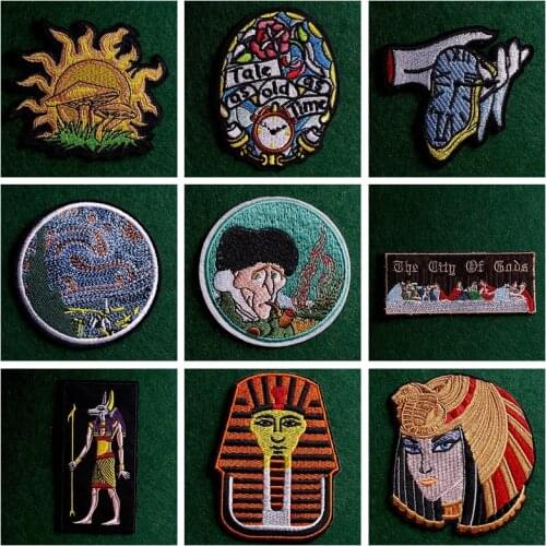 Iron On Patch Van Gogh Patches On Clothes Egypt Style Clothing Thermoadhesive Patches for Clothing Stickers Badges On Backpack