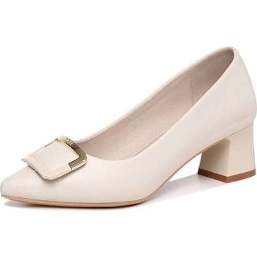 Pointed Thick-Heeled Single Shoes, Set Foot Solid Color Shoes For Women, WomenS Platform Shoes