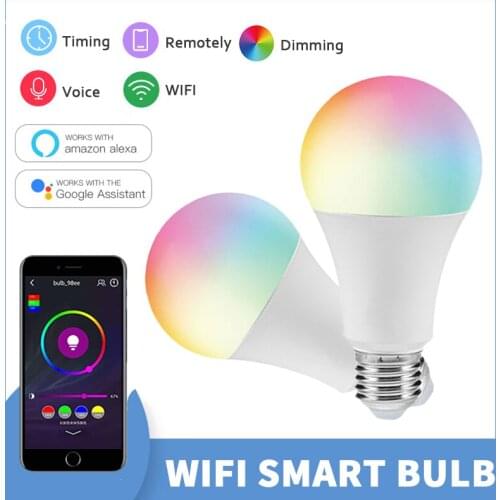 E27 WiFi Smart Bulb 9/10W RGB+Cool White+Warm Adjustable Decor Lamp Voice APP Remote Control Works With Siri Alexa Google Home