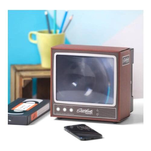Retro TV Mobile Phone Smartphone Screen Magnifier for Video TV Show Enlarged Expander Phone Holder Stand