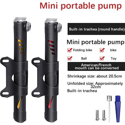 Mini Bike Pump High Pressure Ultralight Mountain Bicycle Air Shock Pump Portable Household Basketball Inflator Bike Accessories