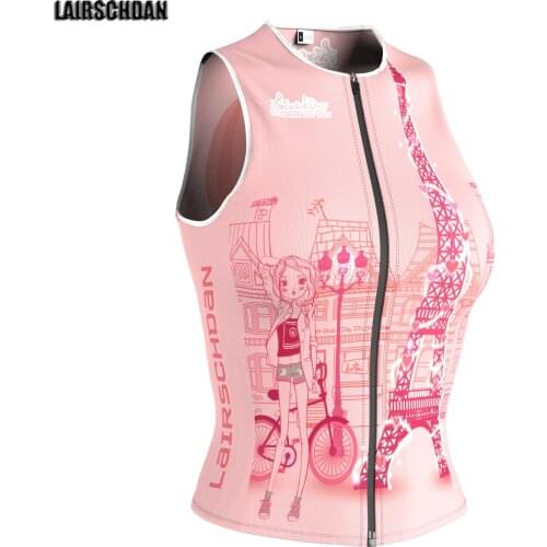 LairschDan New Womens Cycling Jersey Top Sleeveless Pink MTB Bike Gilet Ciclismo Estivo Girl Bicycle Cycling Vest Racing Clothes