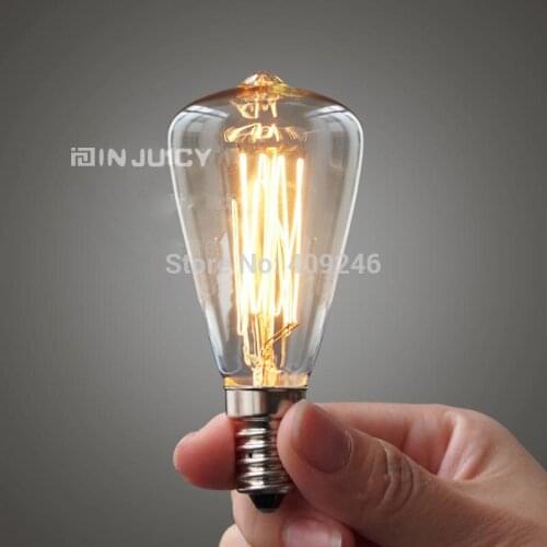 10PCS/LOT Marconi Bulb Lamp Vintage Edison Reproduction 25 Watt 40 Watt Clear Glass Fireworks E14 ST48 AC120V Or 220V For Cafe