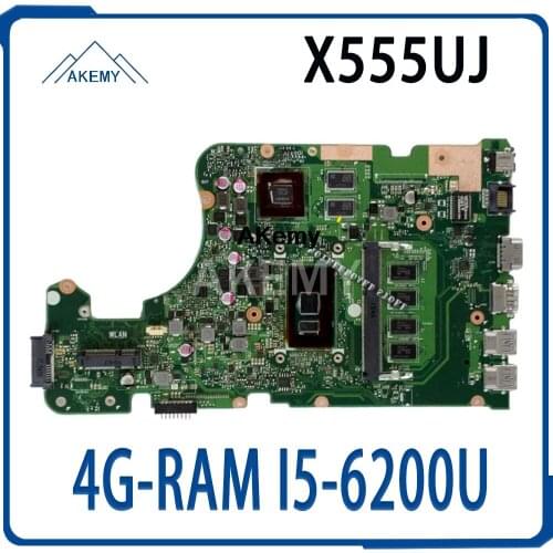 X555UJ Laptop motherboard For Asus X555UJ X555UF F555U X555UB X555UQ mainboard original 4G-RAM I5-6200U
