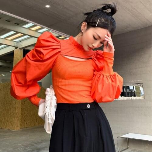 Turtleneck Shirts Women Retro Long Sleeve 2021 Spring Winter Open Bust Womens Tshirt Sexy Black Tops for Teen Girl XC242