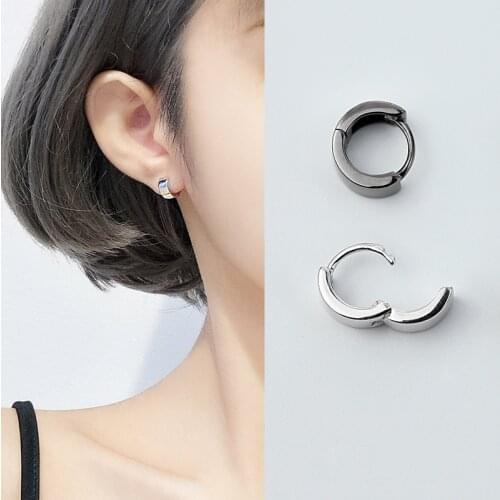 S925 Sterling Silver Earrings for Women Black White Circles Earrings Fashion Simple Jewelry Wholesale