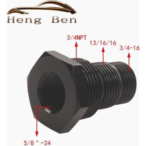 1/2-28 or 5/8-24 to 3/4-16,13/16-16,3/4NPT Aluminum Automotive Threaded Oil Filter Adapter