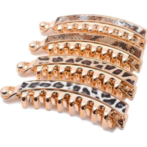 1 Piece Big Size Women Hair Claw Clip Leopard Pattern Hair Accessories Girls Hairpins Serpentine Pattern Barrettes Gift