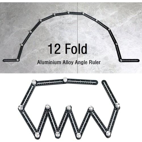 12 Fold Aluminium Alloy Angle Ruler Finder Measuring Ruler Perforated Mold Template Tool Locator Drill Guide Tile Hole