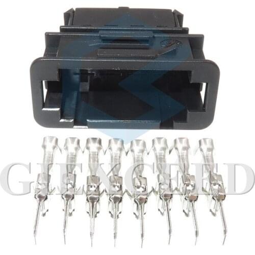 2 Sets 8 Pin 1J0972784 6.3mm Auto Electric Wiring Cable Connector Male Socket With Terminals 1J0 972 784 For VW