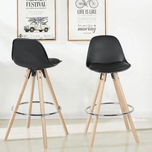 2Pcs/Set Lounge Chairs Bar Chair White Wooden Beech Wood Legs Bar Stools Chairs Home Office Kitchen Dining Coffee Chairs HWC