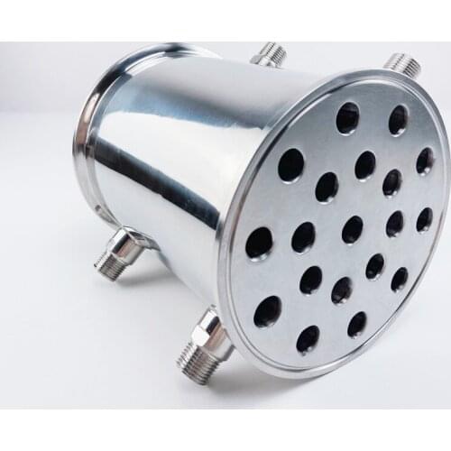 6"(154mm)OD166.7, Sanitary Dephlegmator 1/2" MNPT, Reflux ,Distillation Condenser,19 Pipes Inside, ID16mm,Lenght 200mm,SS304