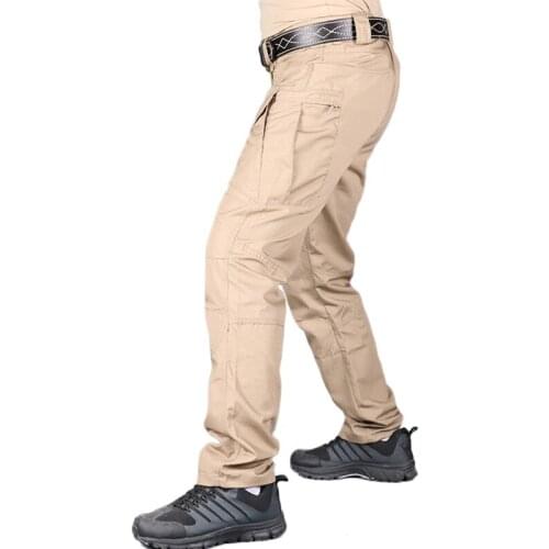 New Fashion Mens Outdoor Tactical Pants Male Multiple Pocket Elasticity Solid Color Military Trousers Men Slim Fat Cargo Pant