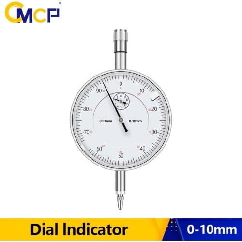 CMCP Dial Indicator 0-10mm Precise 0.01mm Gauge Resolution Indicator Gauge Mesure Instrument Tool Dial Gauge