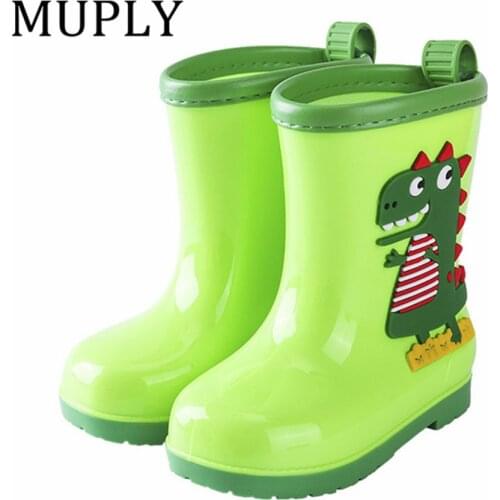 Kid Rainboots Casual Boys Girls Rainboots Cartoon Dinosaur Leisure Soft Comfortable Waterproof Lightweight Prevent Slippery
