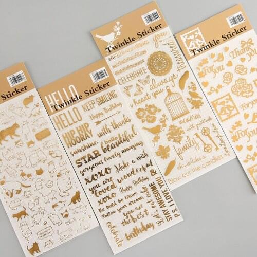 YPP CRAFT Foil Lovely Cats And Phrase Stickers for Scrapbooking Happy Planner/Card Making/Journaling Project