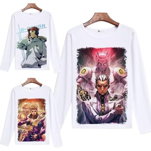 JoJos Bizarre Adventure Cosplay T Shirt JOJO Cartoon Print Spring Autumn Long Sleeves T-Shirt Casual Top Tee tshirt Costume